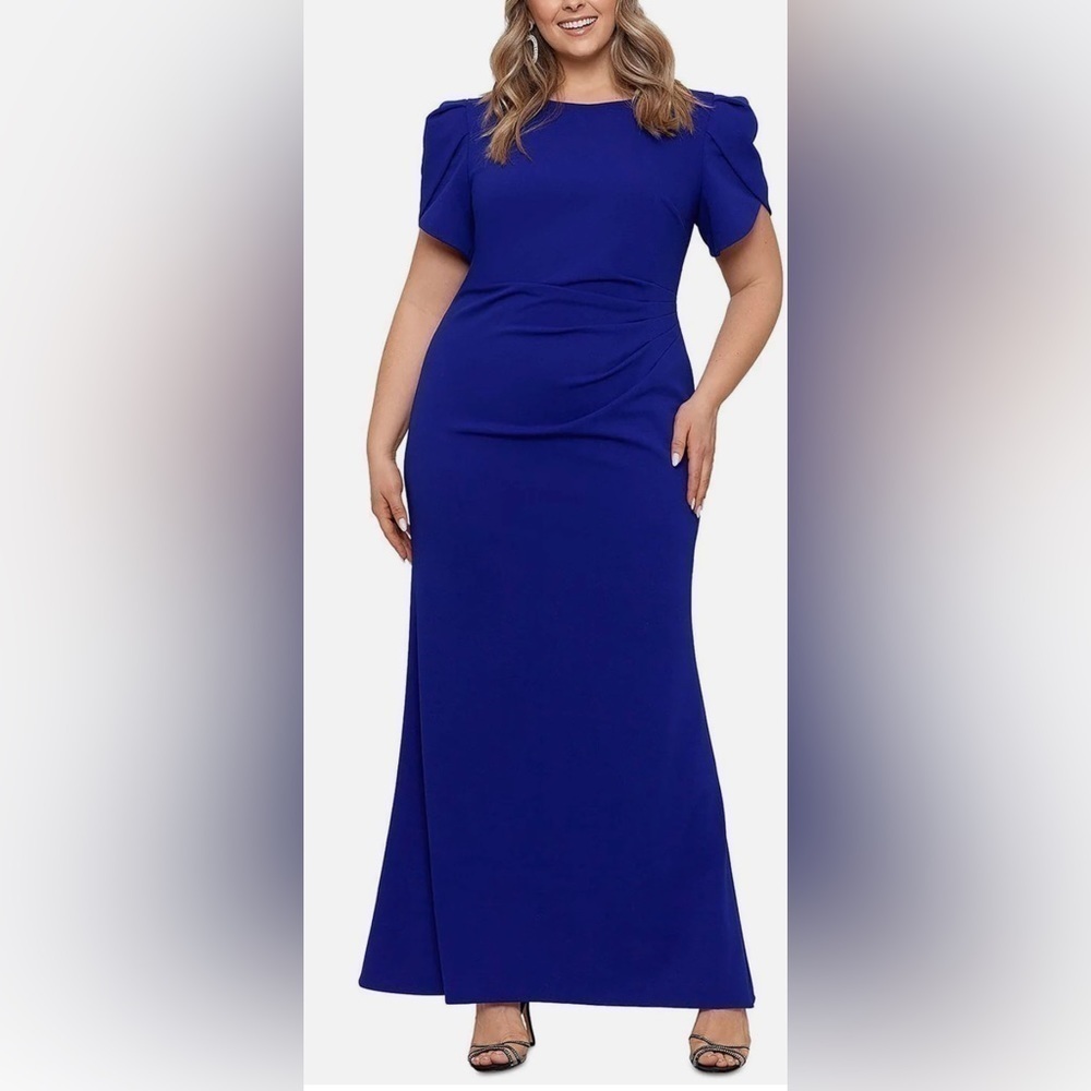 Nwot Xscape Crepe Gathered Evening Gown Size 14W